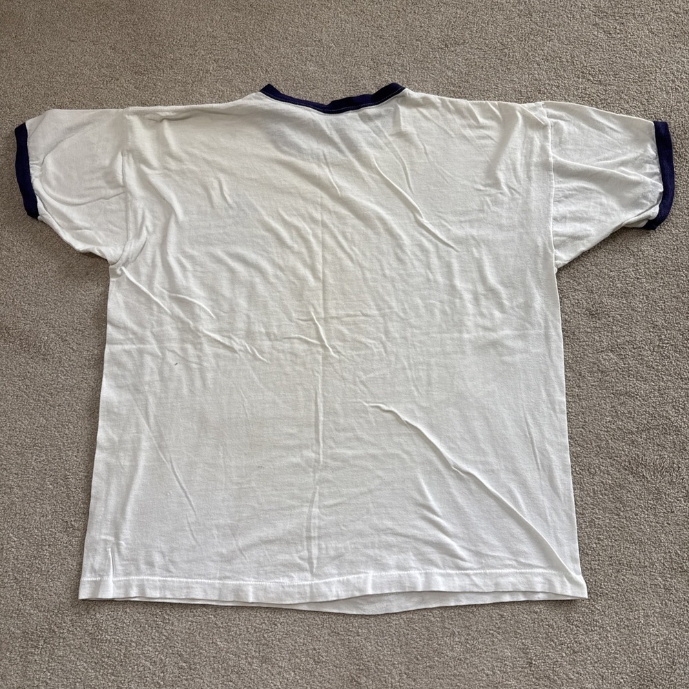 Vintage 70s 80s Blue Bar Champion Tennessee Tech TTU Ringer T Shirt XL USA - Picture 2 of 16